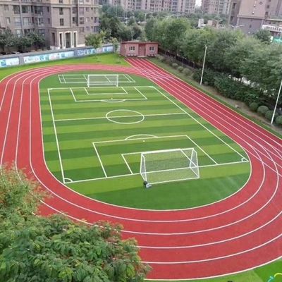 Futbol sahası W şekli iki renkli UV dayanıklı PE Monofilament yapay çim
