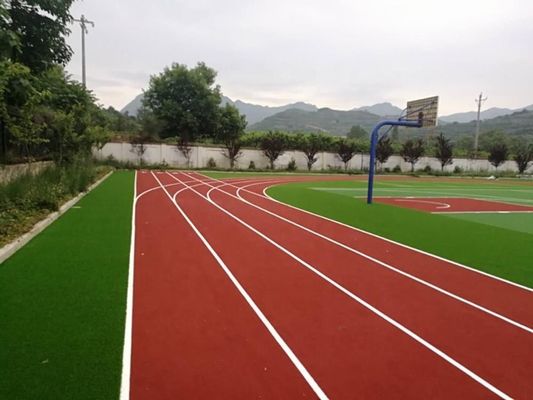 10mm-15mm Yükseklik Badminton Running Way ve Track Spor Badminton için kırmızı yapay çim